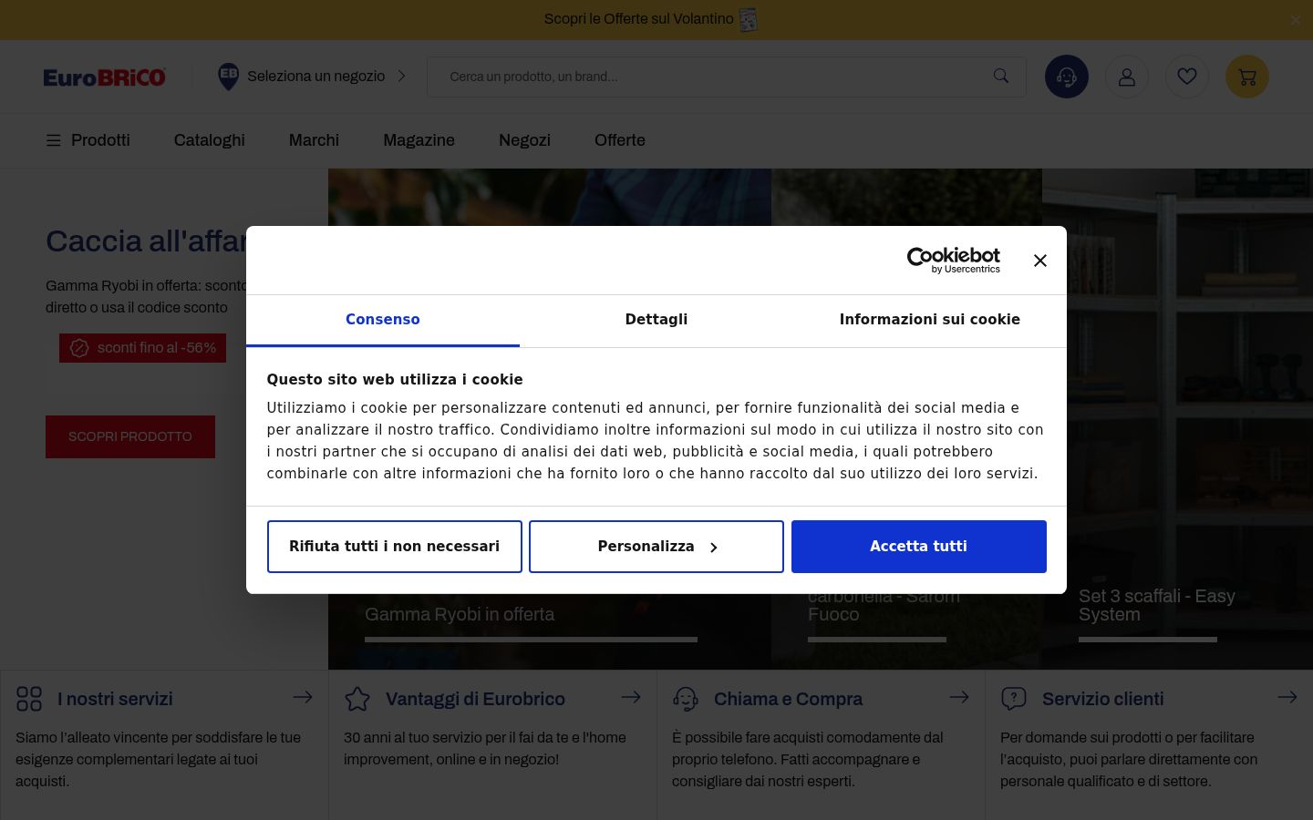 Snimka zaslona bannera za privolu prikazanog prije bilo kakve interakcije