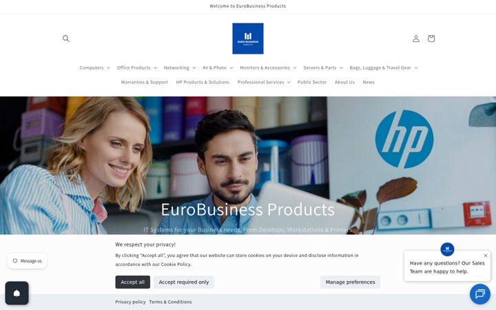 Captura de pantalla de eurobusinessproducts.co.uk
