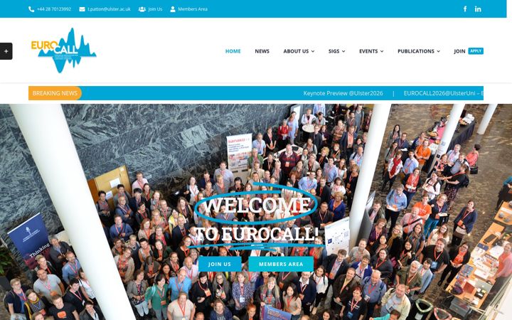 Képernyőkép: eurocall-languages.org