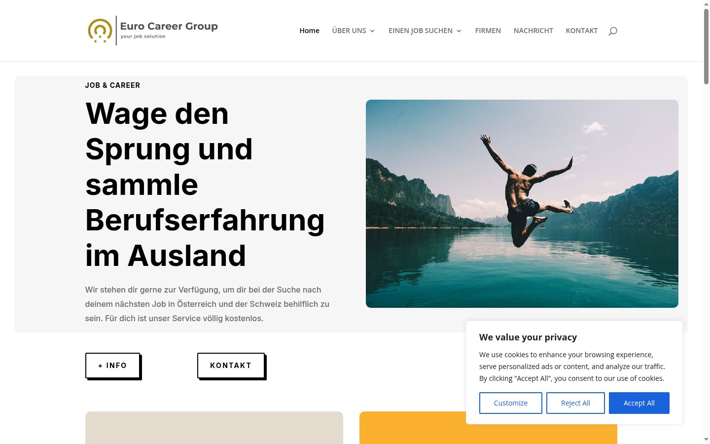 Screenshot des Einwilligungsbanners vor jeglicher Interaktion
