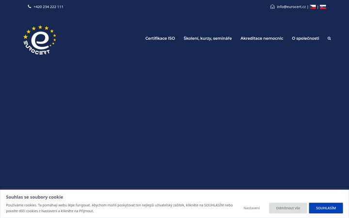 Kuvakaappaus sivustosta eurocert.cz