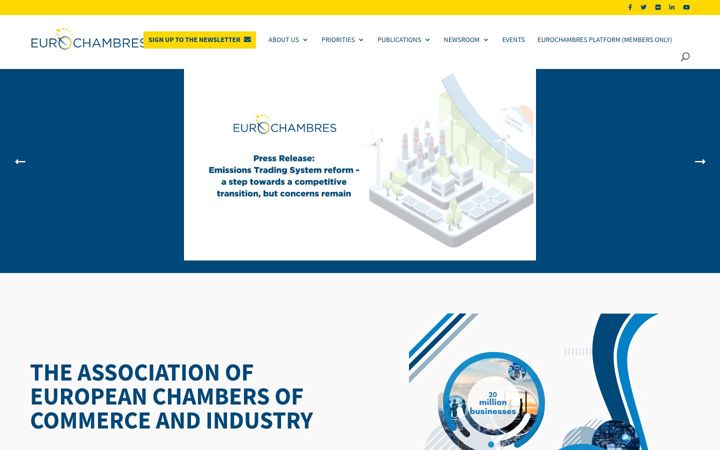 Zrzut ekranu eurochambres.eu