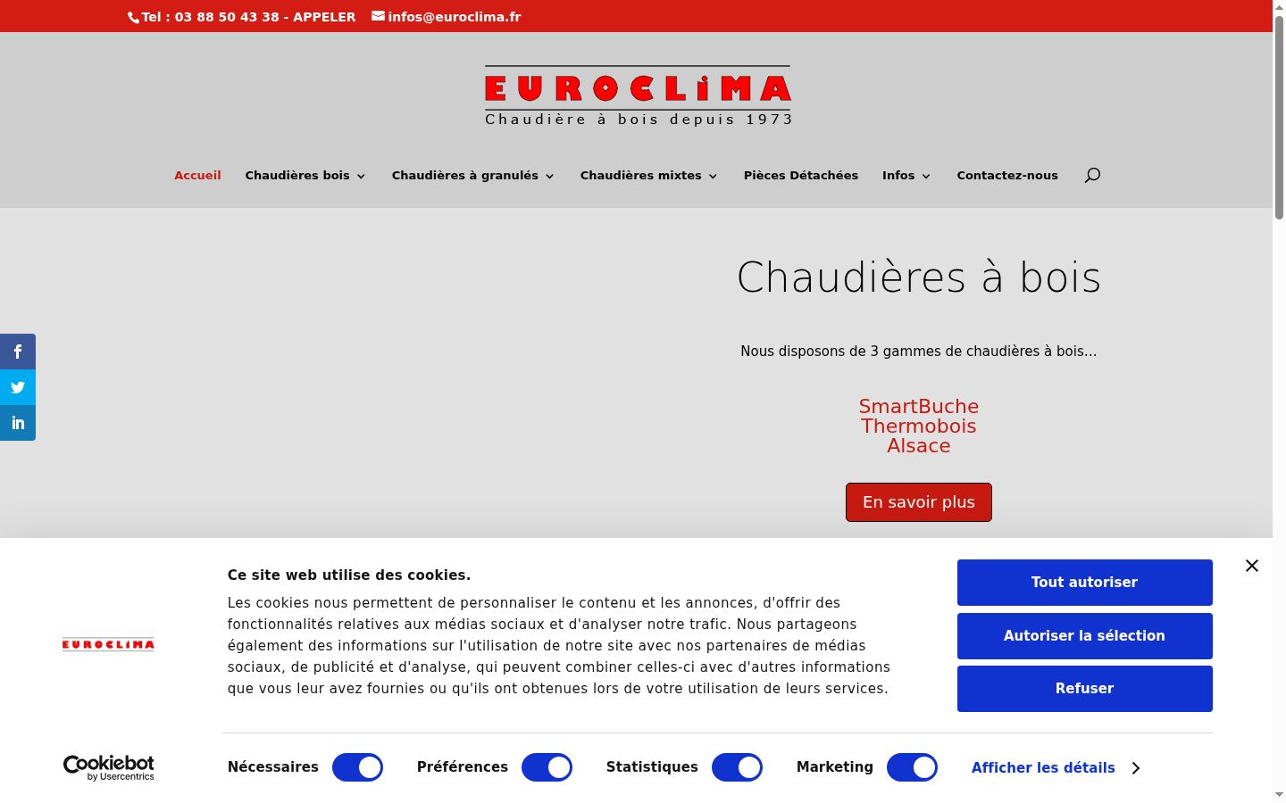 Screenshot del banner di consenso mostrato prima di qualsiasi interazione