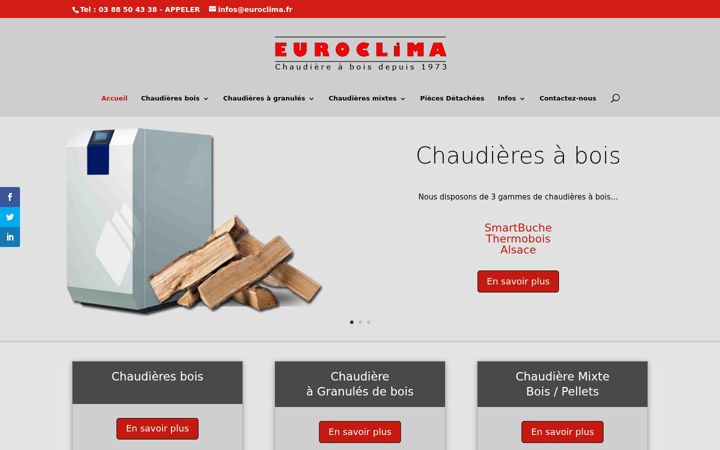 Skærmbillede af euroclima.fr