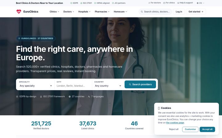 Screenshot of euroclinics.net