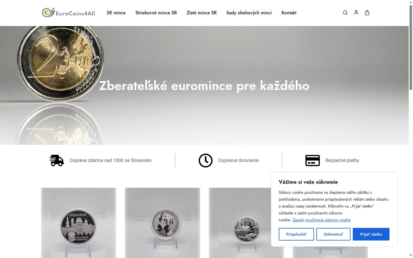 Posnetek zaslona pasice za privolitev, prikazane pred kakršno koli interakcijo