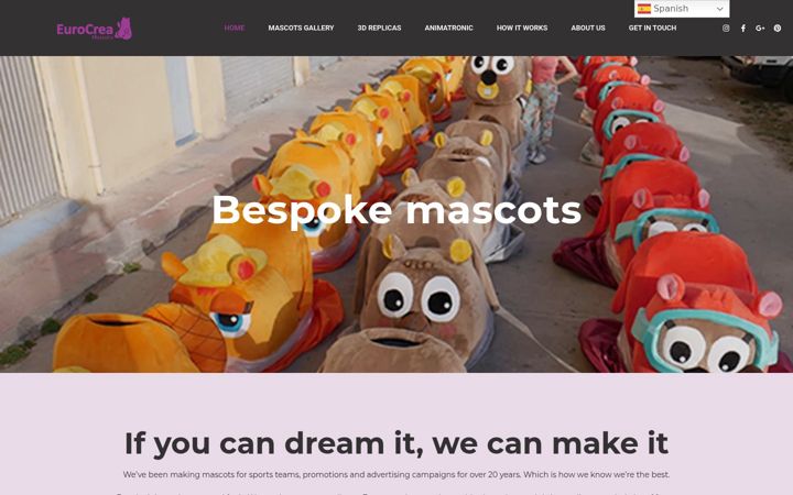 Screenshot of eurocreamascots.com