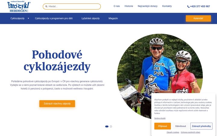 Kuvakaappaus sivustosta eurocykl.cz