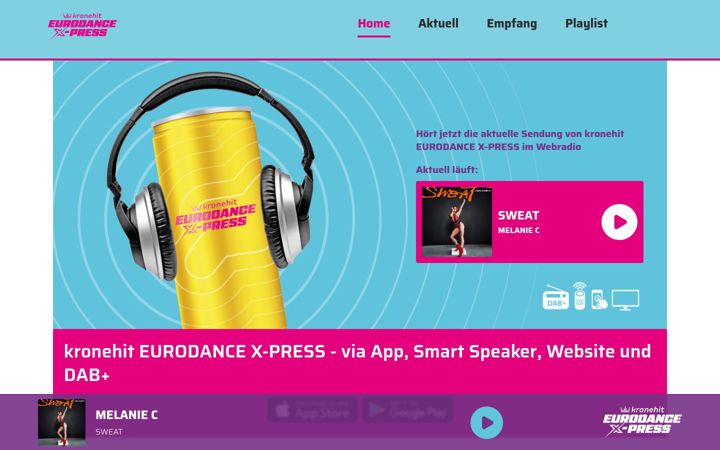 Ekraanipilt saidist eurodance.at