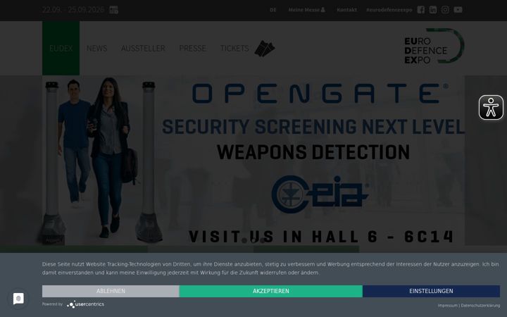 Screenshot of eurodefenceexpo.de