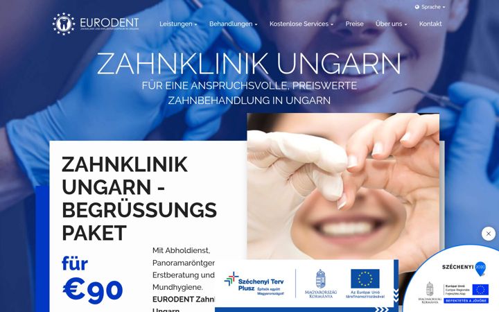 Skærmbillede af eurodent.hu