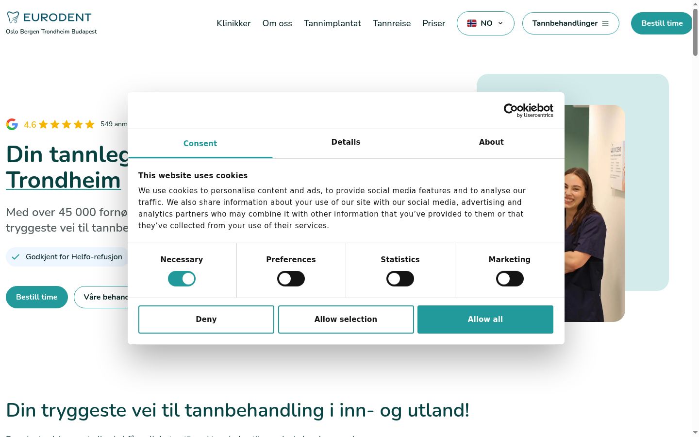Screenshot tal-banner tal-kunsens muri qabel kwalunkwe interazzjoni