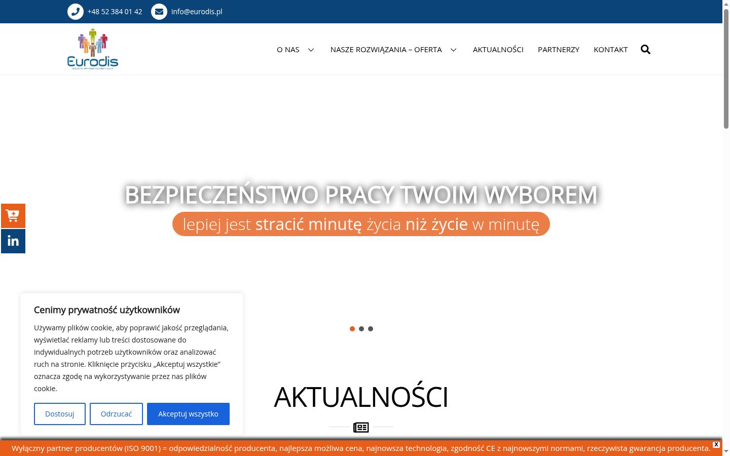Zrzut ekranu banera zgody wyświetlanego przed jakąkolwiek interakcją