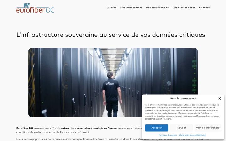 Screenshot of eurofiberdc.com