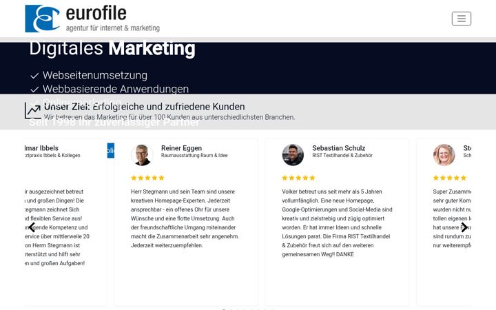 Screenshot of eurofile.de