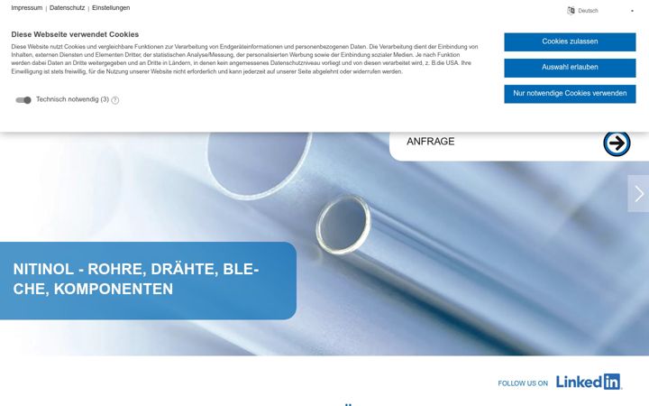 Captura de ecrã de euroflex.de