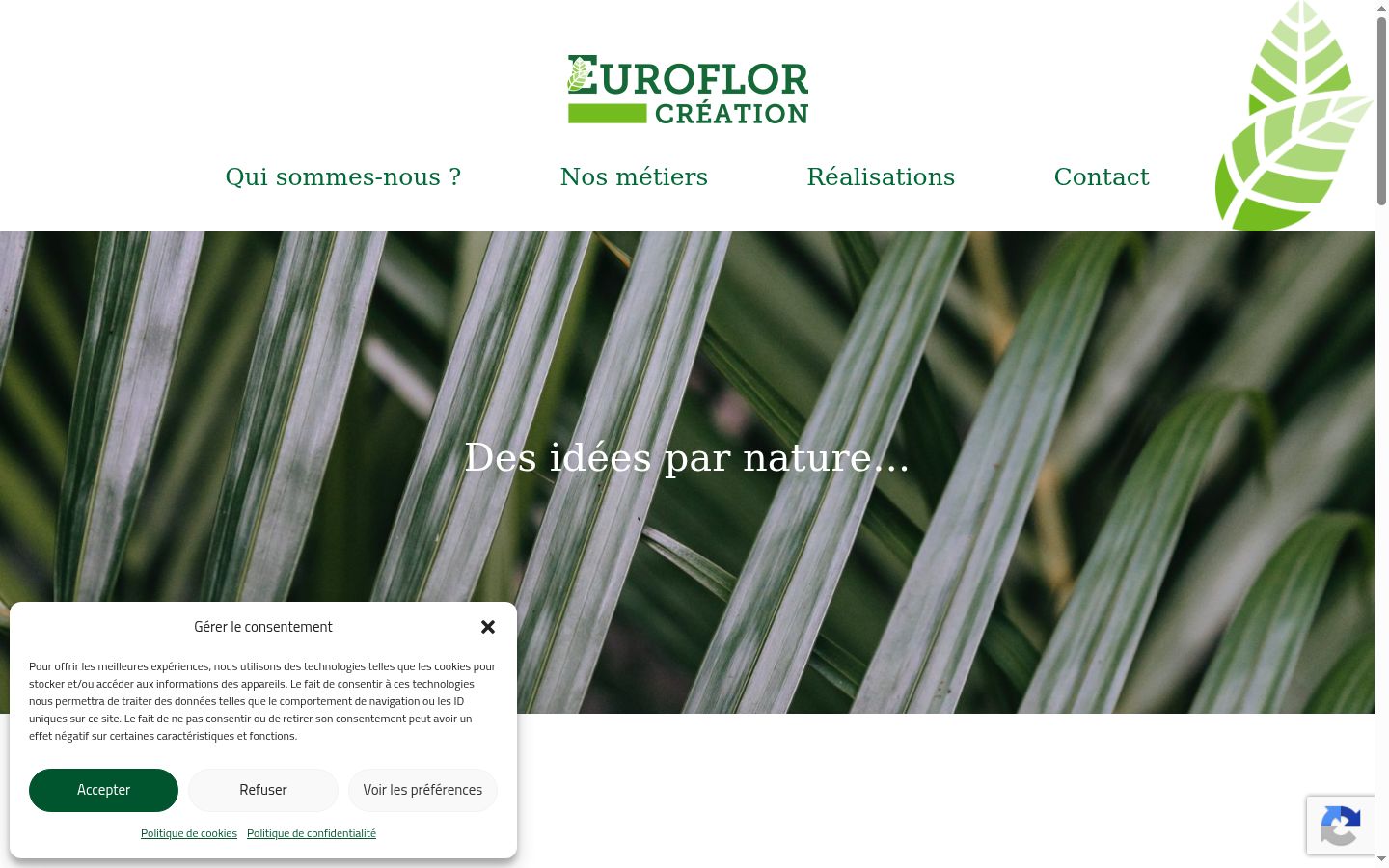 Screenshot of the consent banner shown before any interaction