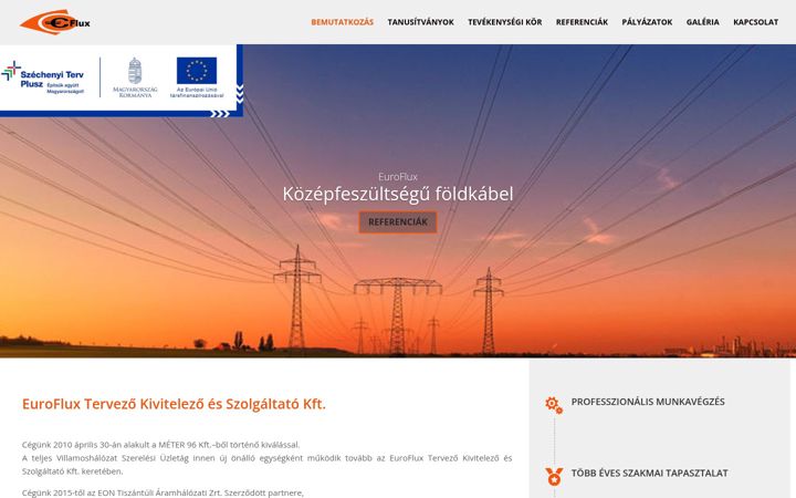 Skærmbillede af euroflux.hu