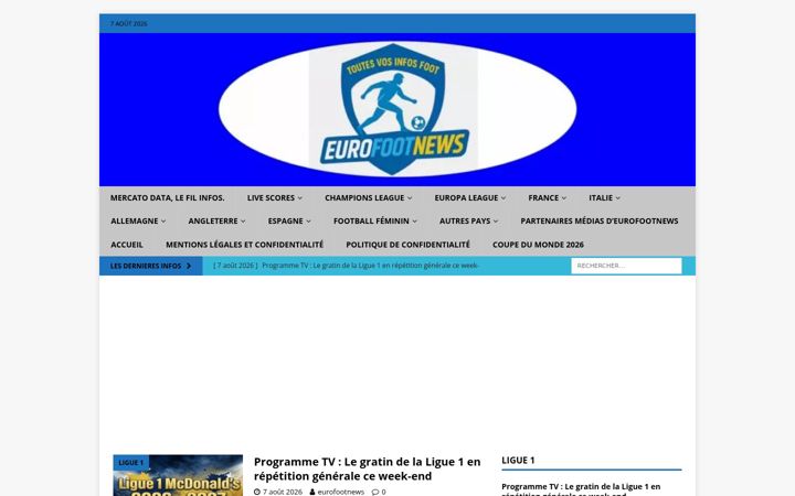 Zrzut ekranu eurofootnews.net