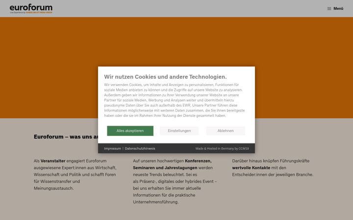 Screenshot of euroforum.de