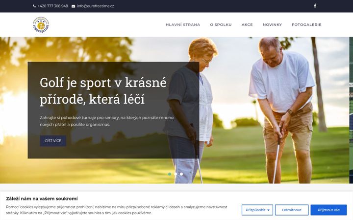 Kuvakaappaus sivustosta eurofreetime.cz