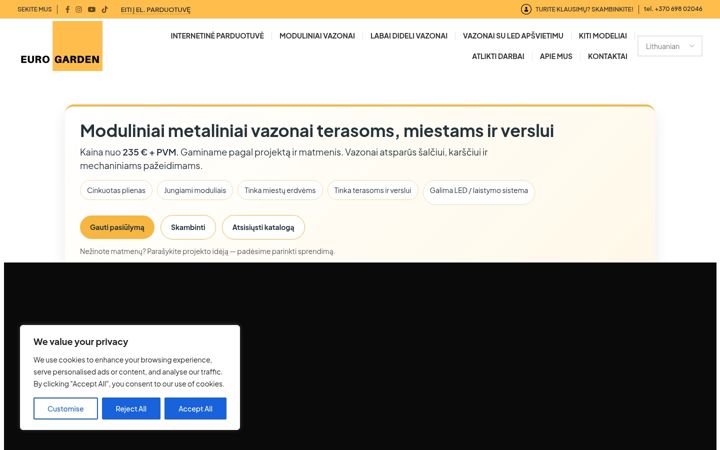 Snímek obrazovky eurogarden.lt