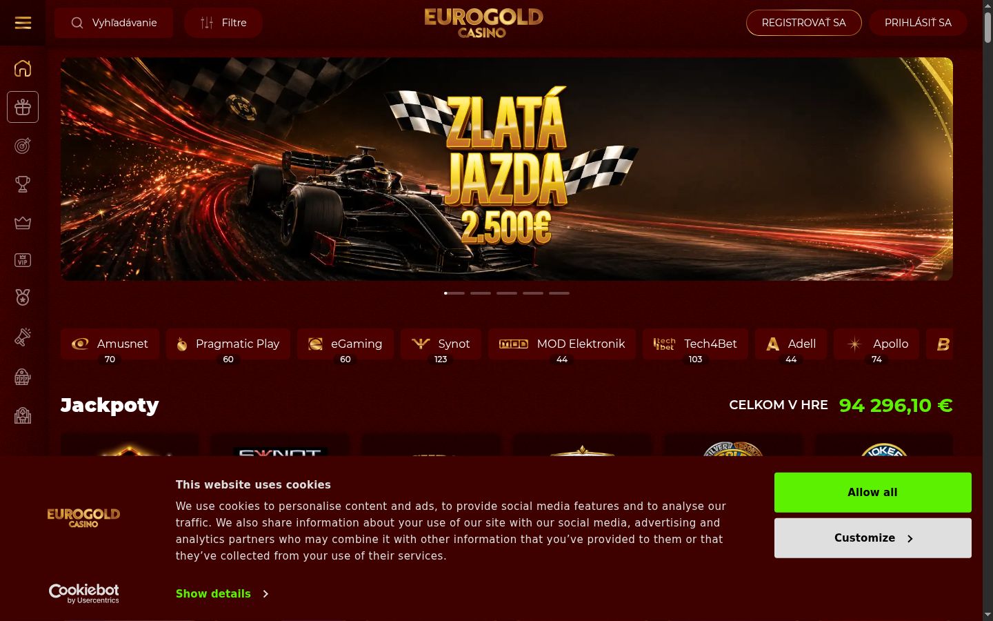Screenshot del banner di consenso mostrato prima di qualsiasi interazione