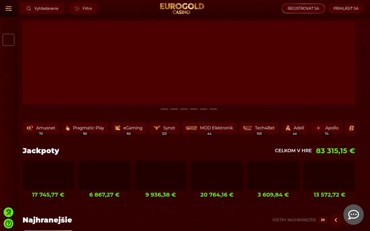 Screenshot von eurogold.sk