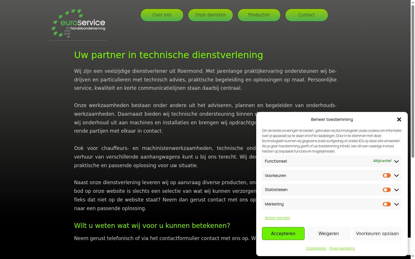 Screenshot del banner di consenso mostrato prima di qualsiasi interazione