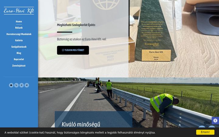 Screenshot of eurohevikft.com