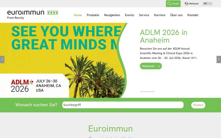 Zrzut ekranu euroimmun.de