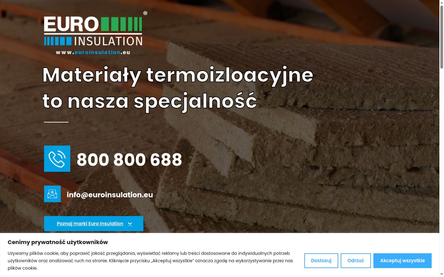 Posnetek zaslona pasice za privolitev, prikazane pred kakršno koli interakcijo