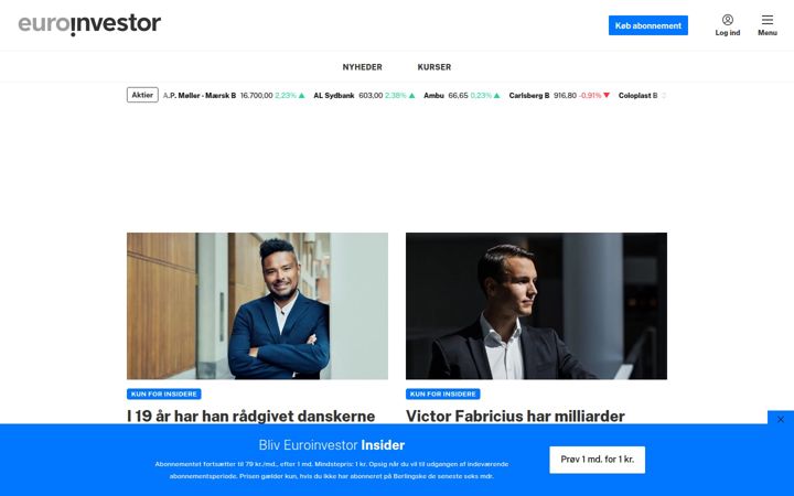Screenshot of euroinvestor.dk