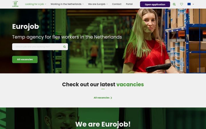 Screenshot of eurojobnetherlands.com