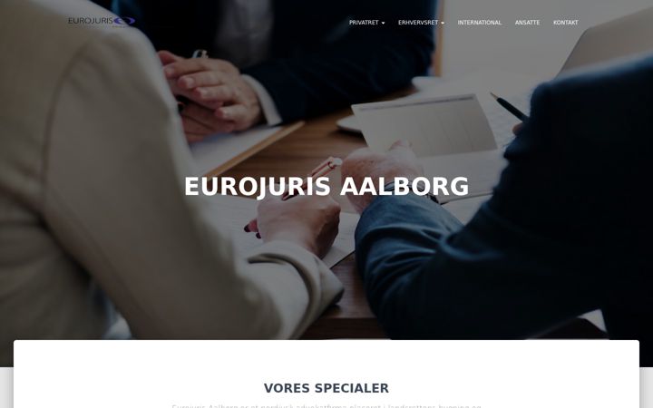 Captura de pantalla de eurojuris-aalborg.dk