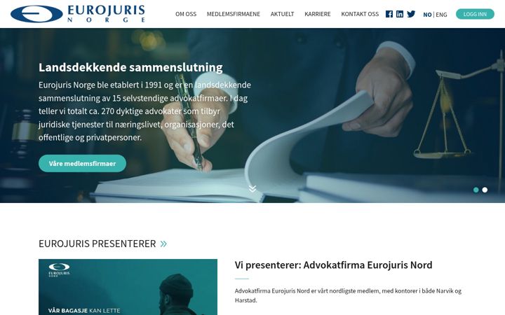 Screenshot of eurojuris.no