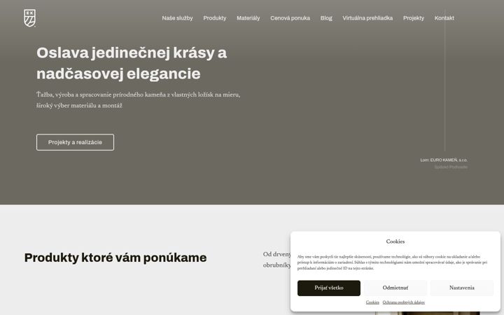 Screenshot von eurokamen.sk