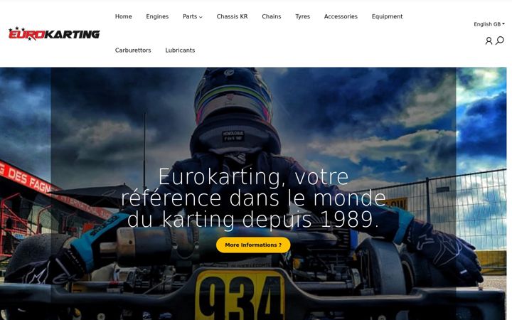 Captură de ecran a eurokarting.eu