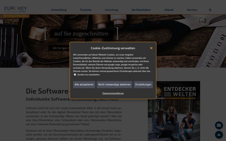 Kuvakaappaus sivustosta eurokey.de
