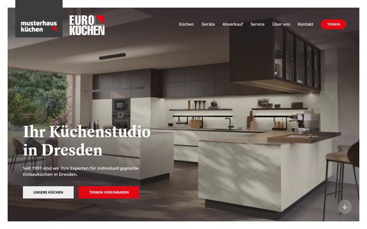 Kuvakaappaus sivustosta eurokuechen-dresden.de