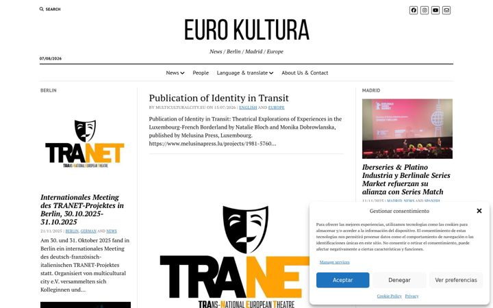 Screenshot of eurokultura.eu