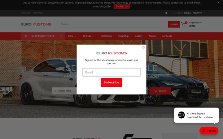 Screenshot di eurokustoms.com.au