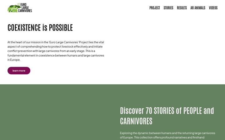 Screenshot of eurolargecarnivores.eu