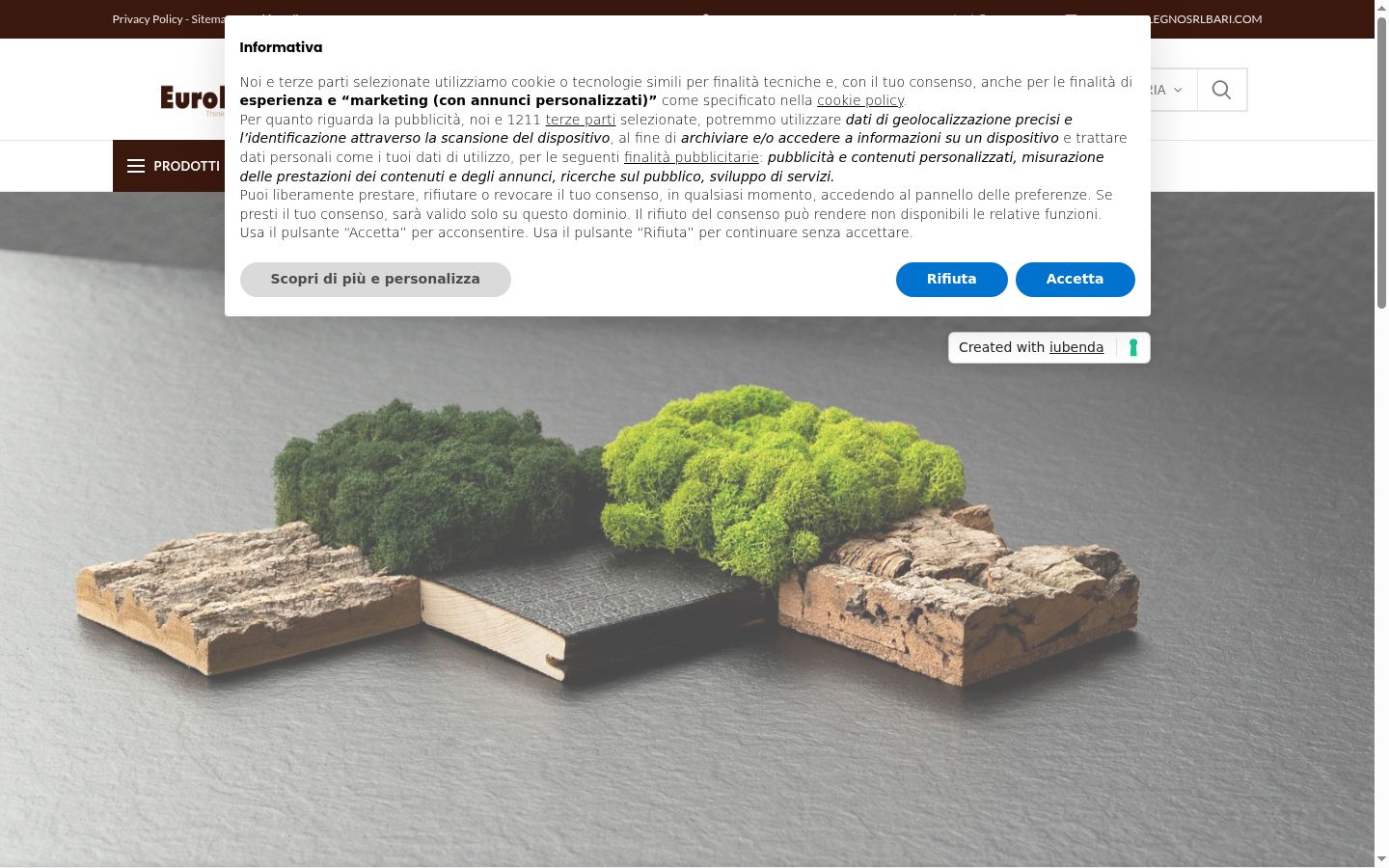 Captura de ecrã do banner de consentimento apresentado antes de qualquer interação