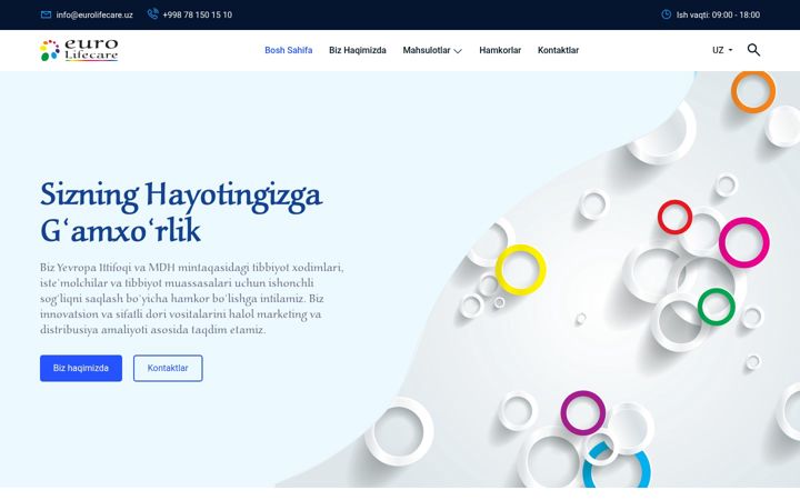 Screenshot of eurolifecare.uz