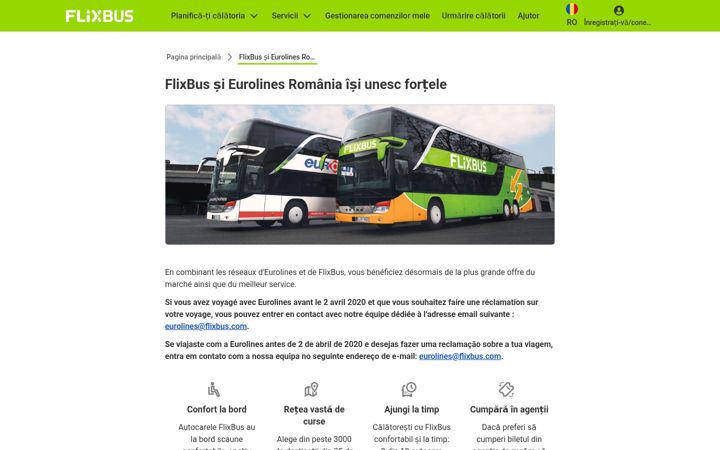 Screenshot ta' eurolines.ro
