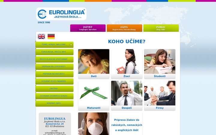Screenshot von eurolingua.sk