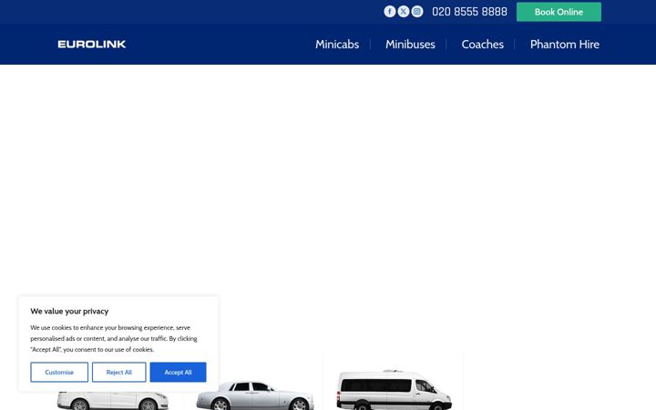 Captura de ecrã de eurolinkcars.co.uk