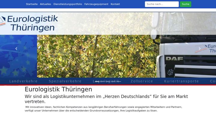Captură de ecran a eurologistik-thueringen.eu