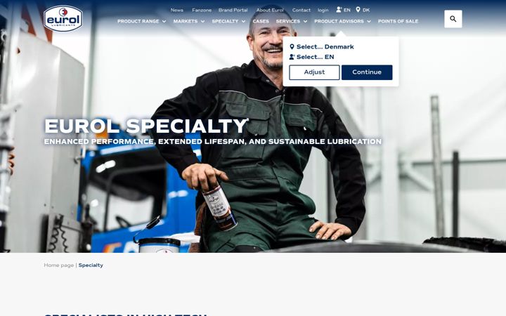 Screenshot of eurolspecialty.com